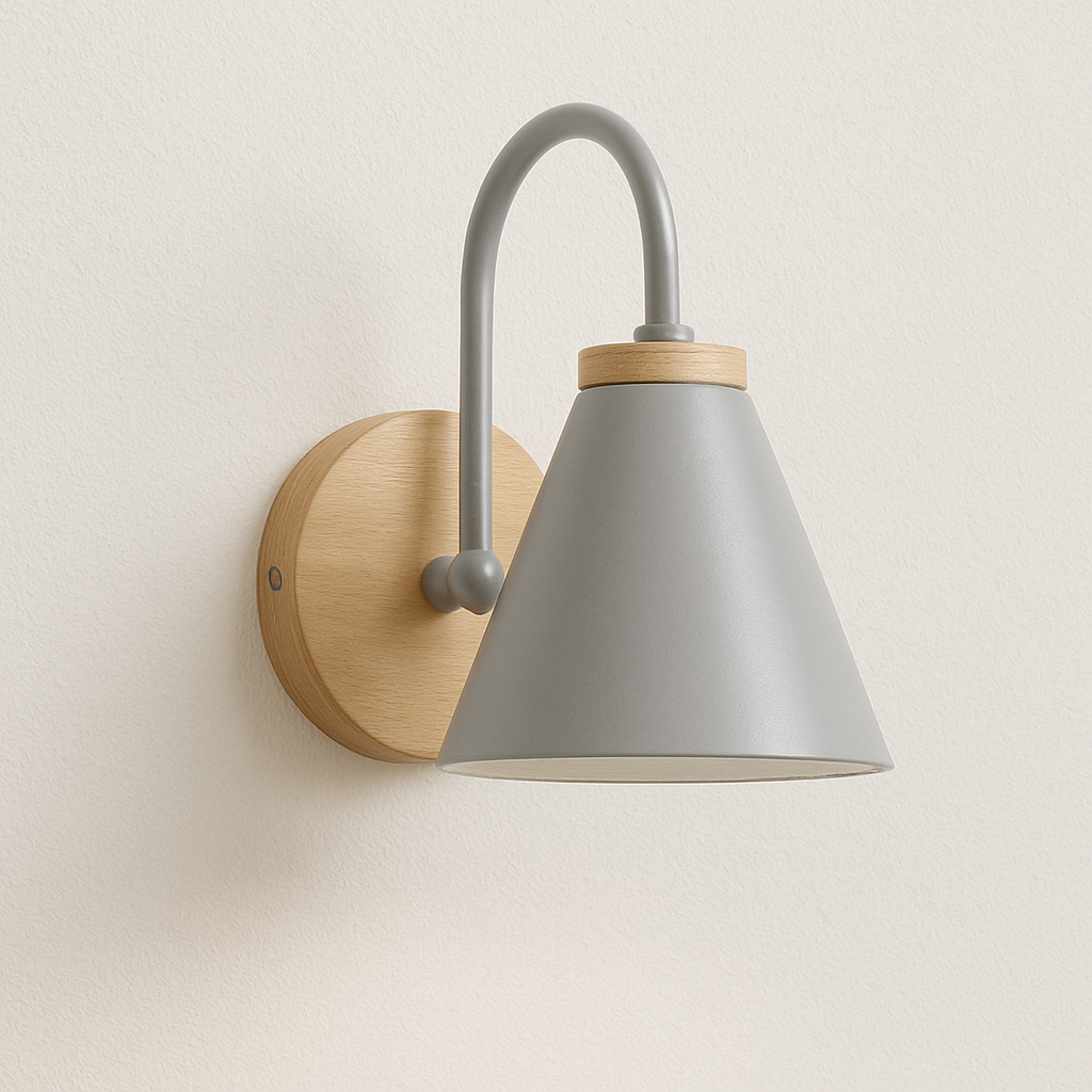 Luminária Arandela Moderna Retrô Madeira Metal Articulada Node - ABAZZUR™
