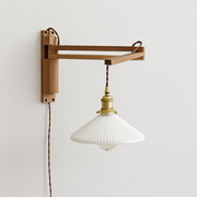 Luminária Arandela Moderna Rústica Articulada Cerâmica Madeira Metal Kens - ABAZZUR™
