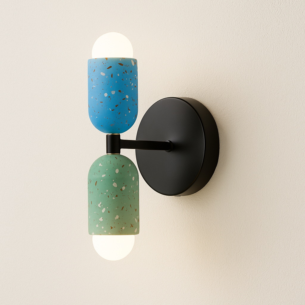 Luminária Arandela Moderno Minimalista Industrial Granilite Terrazzo Brock - ABAZZUR™
