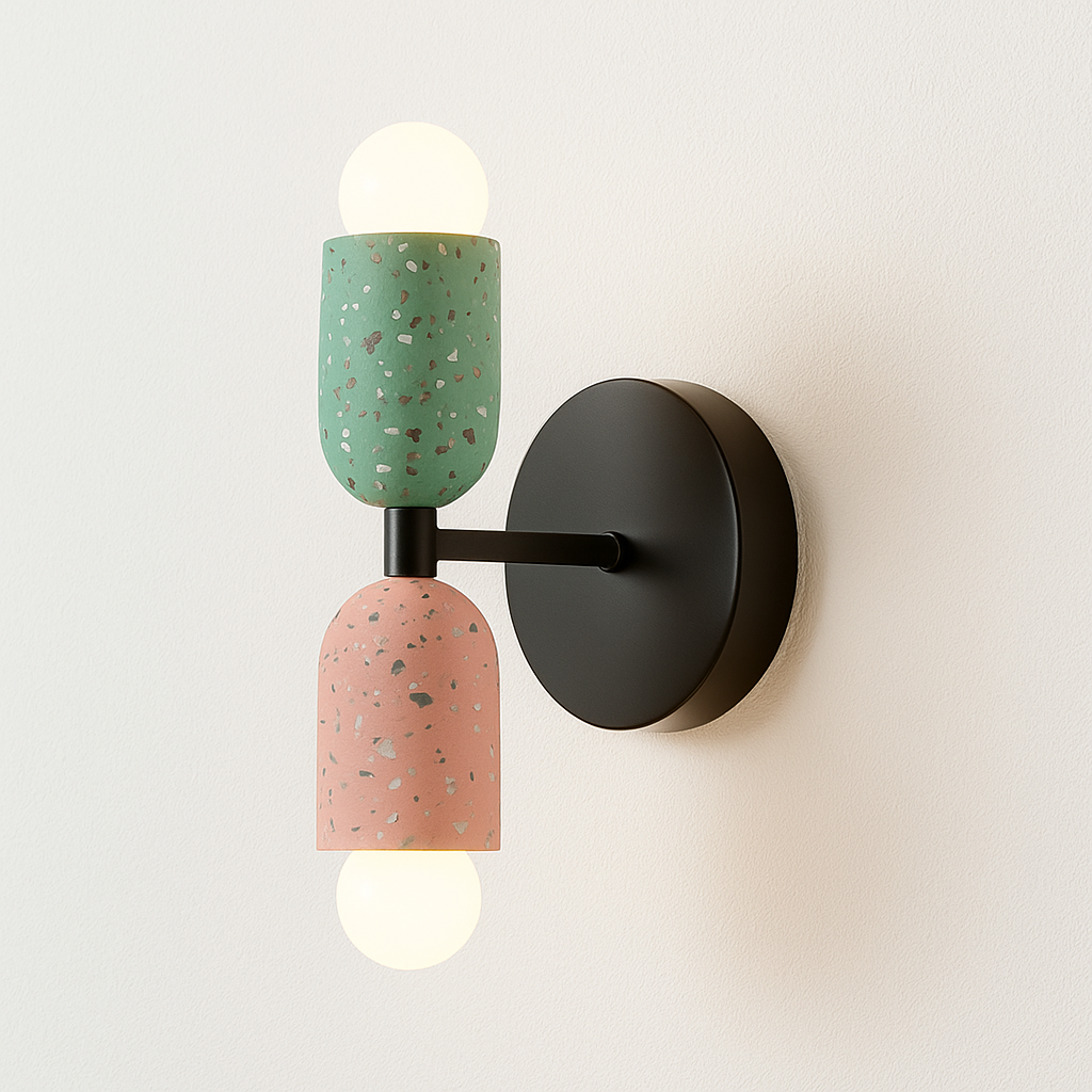 Luminária Arandela Moderno Minimalista Industrial Granilite Terrazzo Brock - ABAZZUR™
