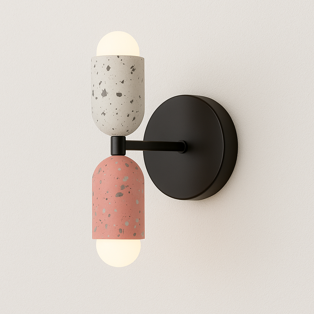 Luminária Arandela Moderno Minimalista Industrial Granilite Terrazzo Brock - ABAZZUR™