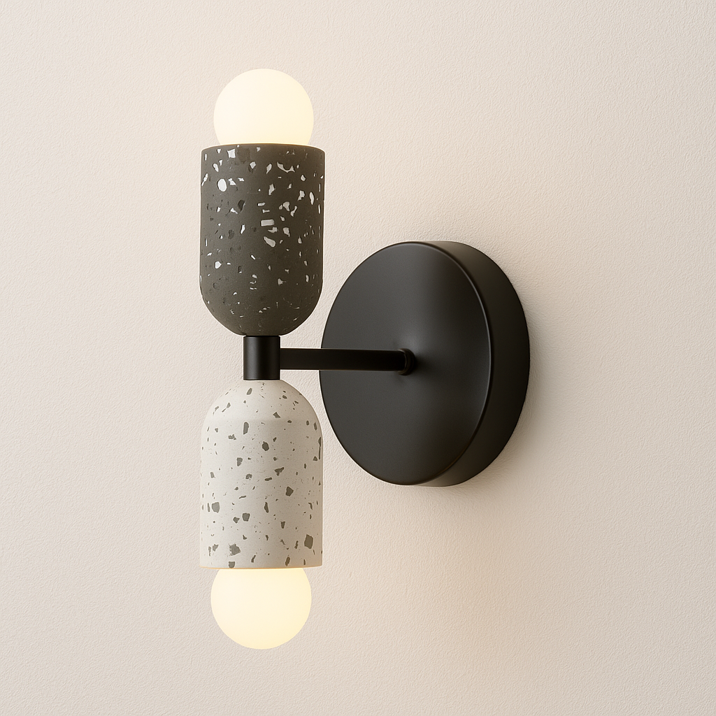 Luminária Arandela Moderno Minimalista Industrial Granilite Terrazzo Brock - ABAZZUR™