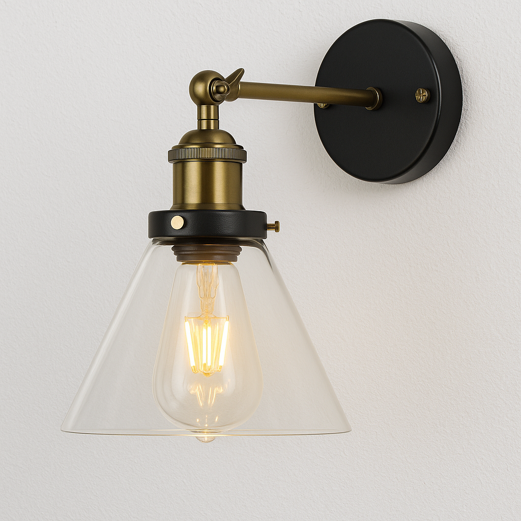 Luminária Arandela Retrô Industrial Vintage Vidro Metal Yalet - ABAZZUR™