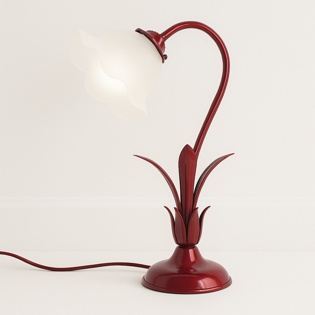Luminária de Mesa Abajur Moderna Articulada Vidro Metal Flor Zyrah - ABAZZUR™