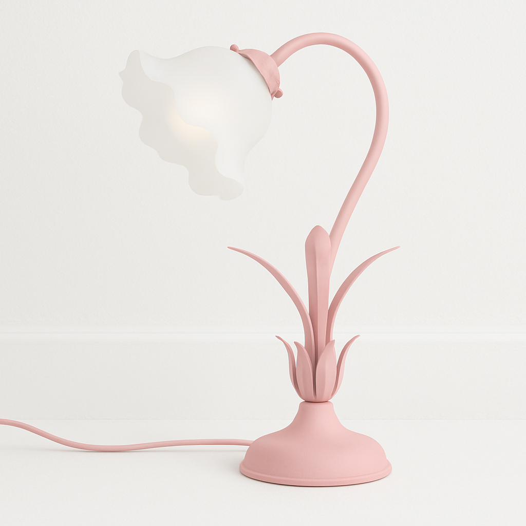 Luminária de Mesa Abajur Moderna Articulada Vidro Metal Flor Zyrah - ABAZZUR™