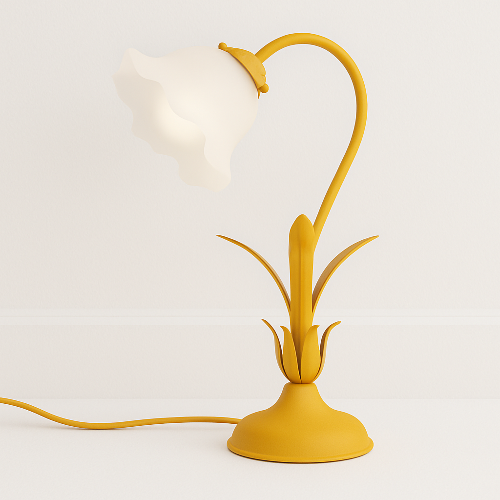 Luminária de Mesa Abajur Moderna Articulada Vidro Metal Flor Zyrah - ABAZZUR™