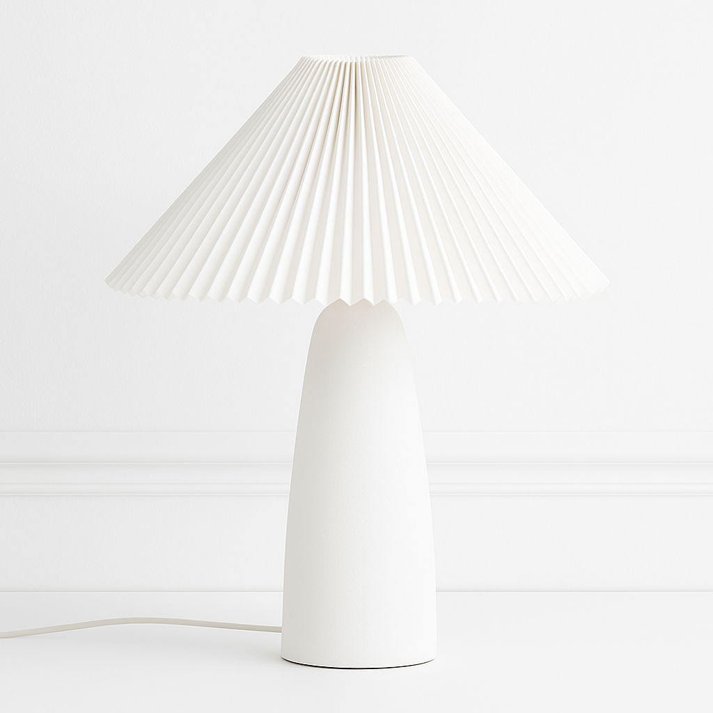 Luminária de Mesa Abajur Moderna Cerâmica Papel Willa - ABAZZUR™