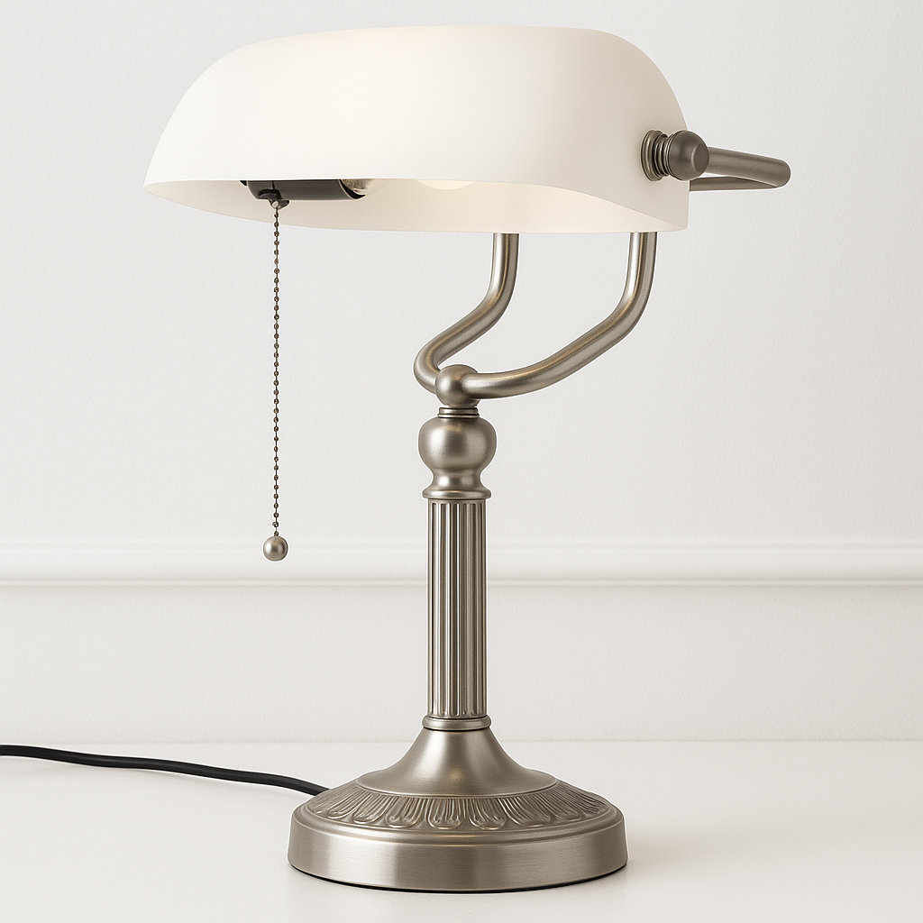 Luminária de Mesa Abajur Moderna Clássica Metal Vidro Hari - ABAZZUR™