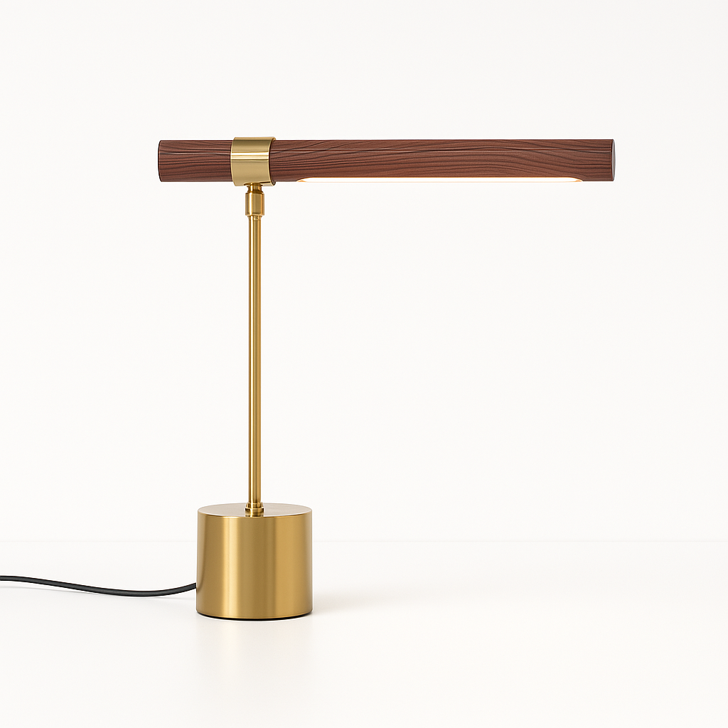 Luminária de Mesa Abajur Moderna LED Madeira Metal Fiatteli - ABAZZUR™