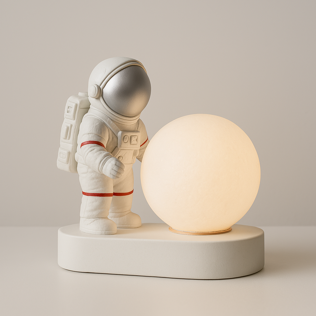Luminária de Mesa Abajur Moderna LED Resina Astronauta Lua - ABAZZUR™