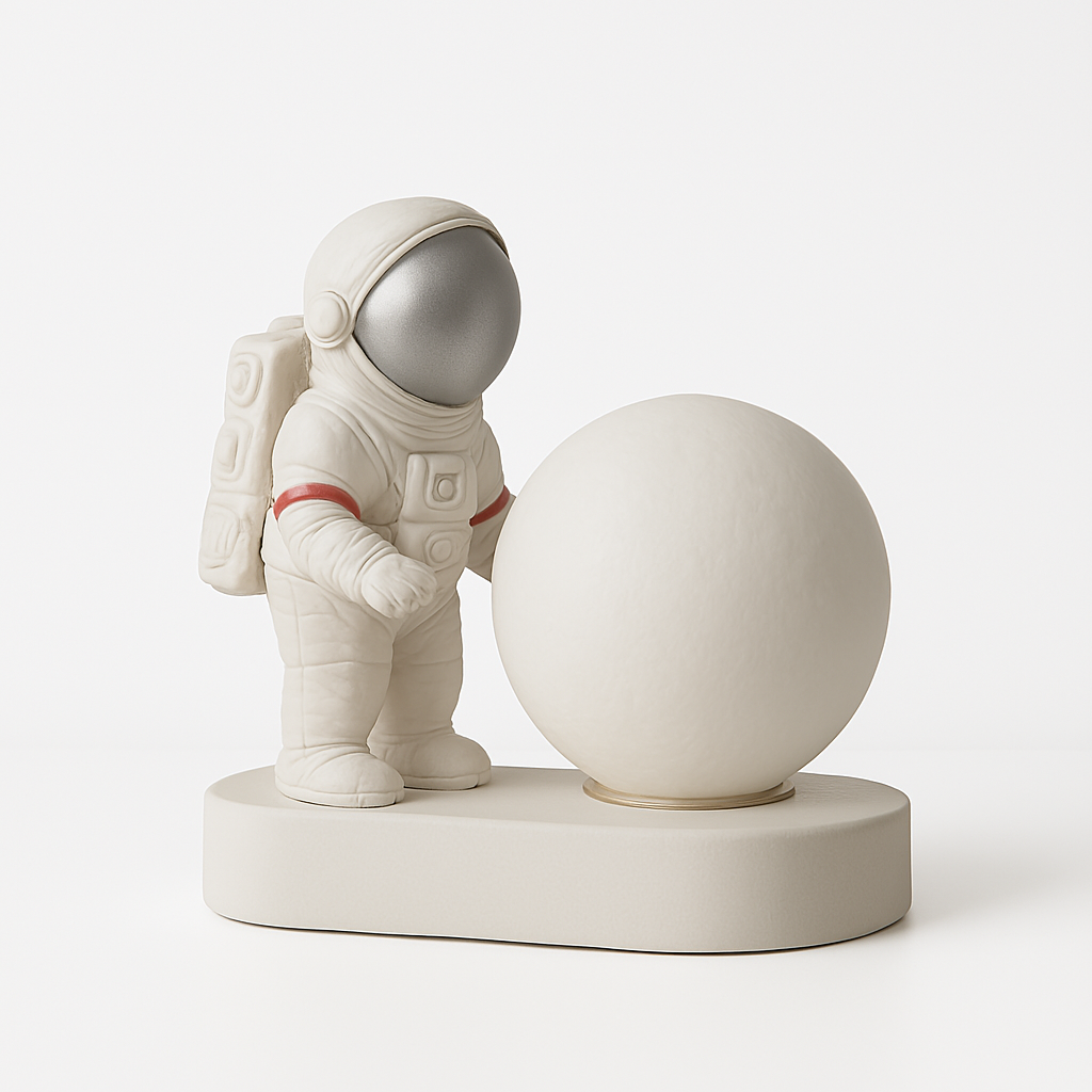 Luminária de Mesa Abajur Moderna LED Resina Astronauta Lua - ABAZZUR™