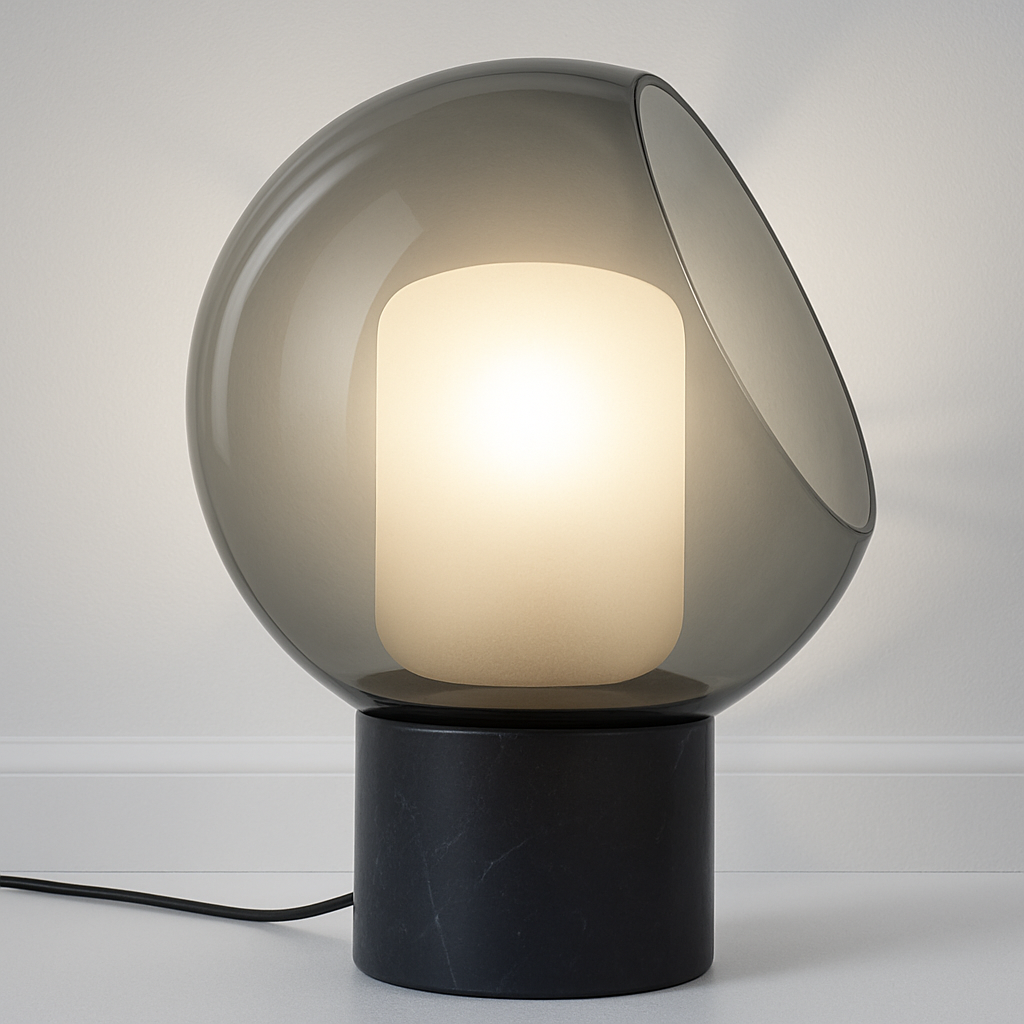 Luminária de Mesa Abajur Moderna LED Vidro Orb - ABAZZUR™