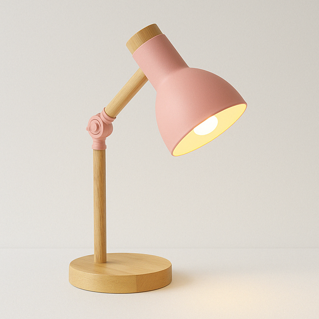 Luminária de Mesa Abajur Moderna Leitura Articulada Metal Madeira Kirlia - ABAZZUR™