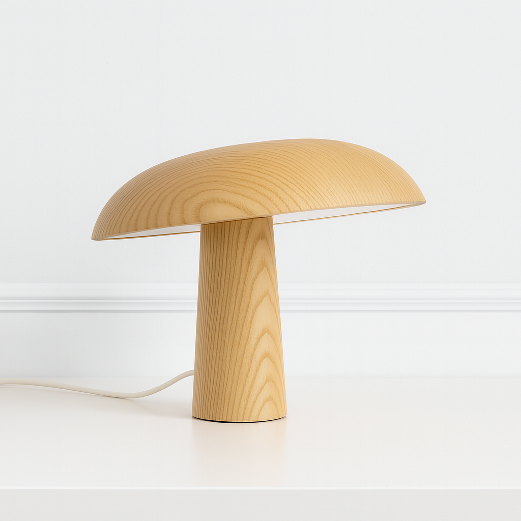 Luminária de Mesa Abajur Moderna Madeira Acrílico Quency - ABAZZUR™