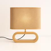 Luminária de Mesa Abajur Moderna Madeira Tecido Rustic Rocc - ABAZZUR™