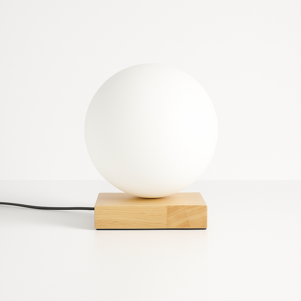 Luminária de Mesa Abajur Moderna Madeira Vidro Joka - ABAZZUR™