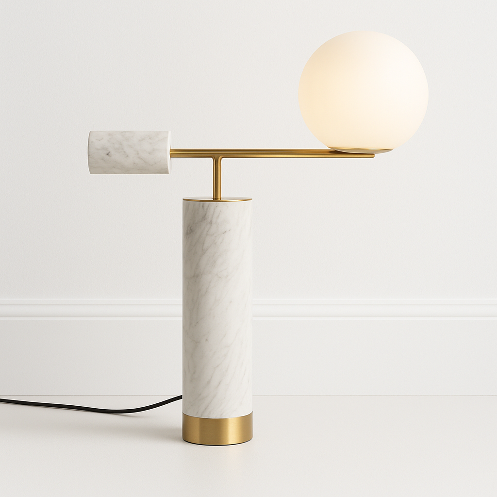 Luminária de Mesa Abajur Moderna Mármore Metal Vopper - ABAZZUR™