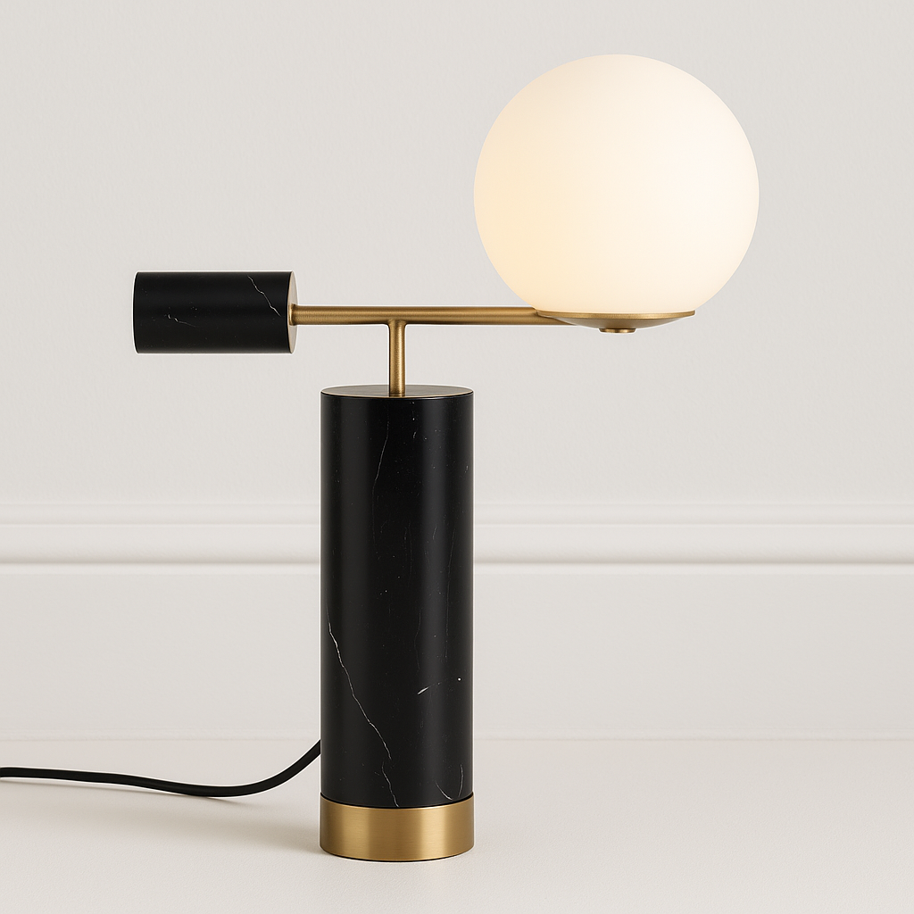 Luminária de Mesa Abajur Moderna Mármore Metal Vopper - ABAZZUR™