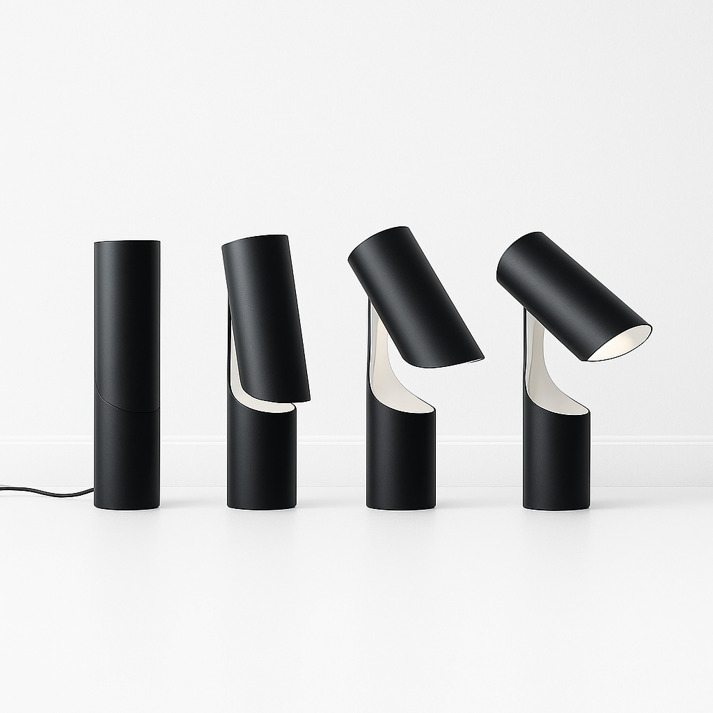 Luminária de Mesa Abajur Moderna Metal Krow Black - ABAZZUR™