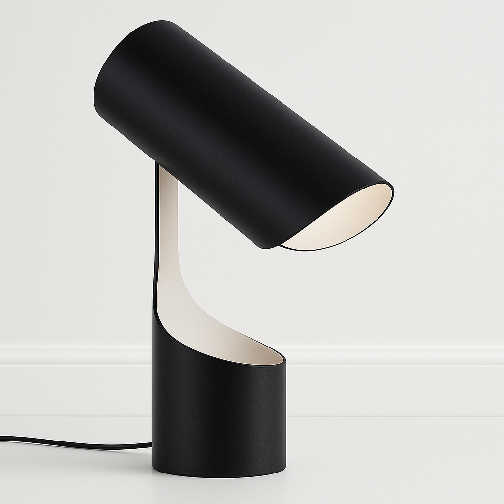 Luminária de Mesa Abajur Moderna Metal Krow Black - ABAZZUR™