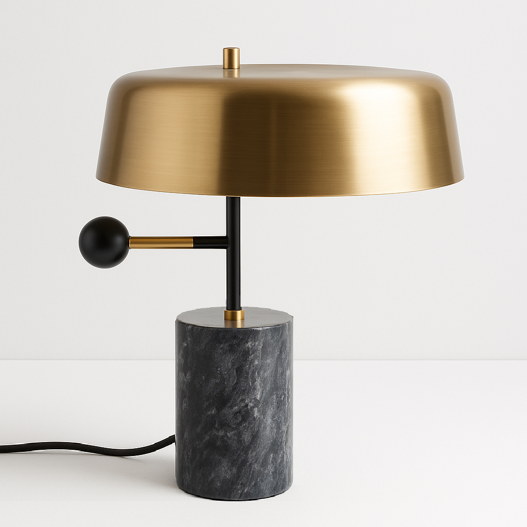 Luminária de Mesa Abajur Moderna Metal Mármore Docce - ABAZZUR™