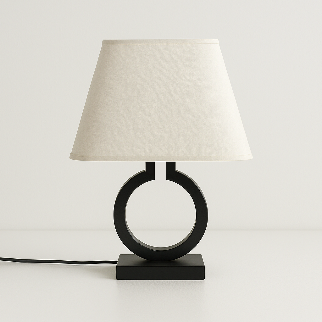 Luminária de Mesa Abajur Moderna Metal Tecido Argola - ABAZZUR™