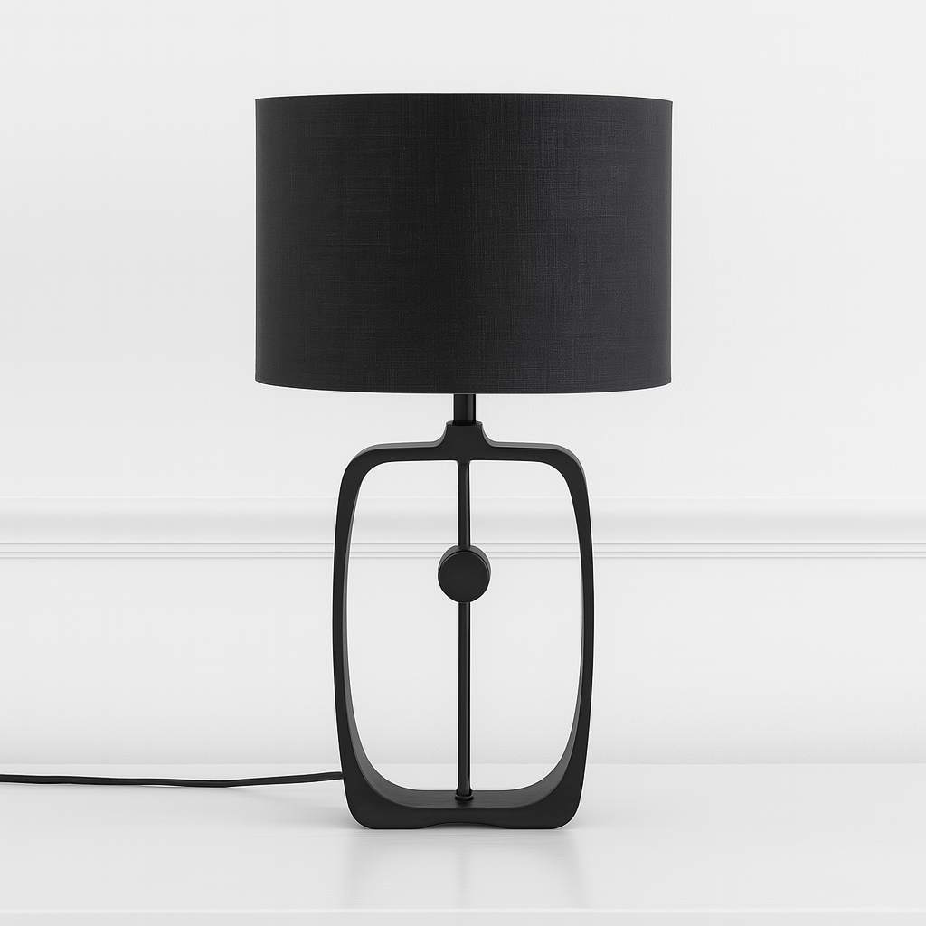 Luminária de Mesa Abajur Moderna Metal Tecido Hilae - ABAZZUR™