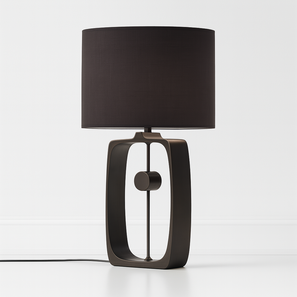 Luminária de Mesa Abajur Moderna Metal Tecido Hilae - ABAZZUR™