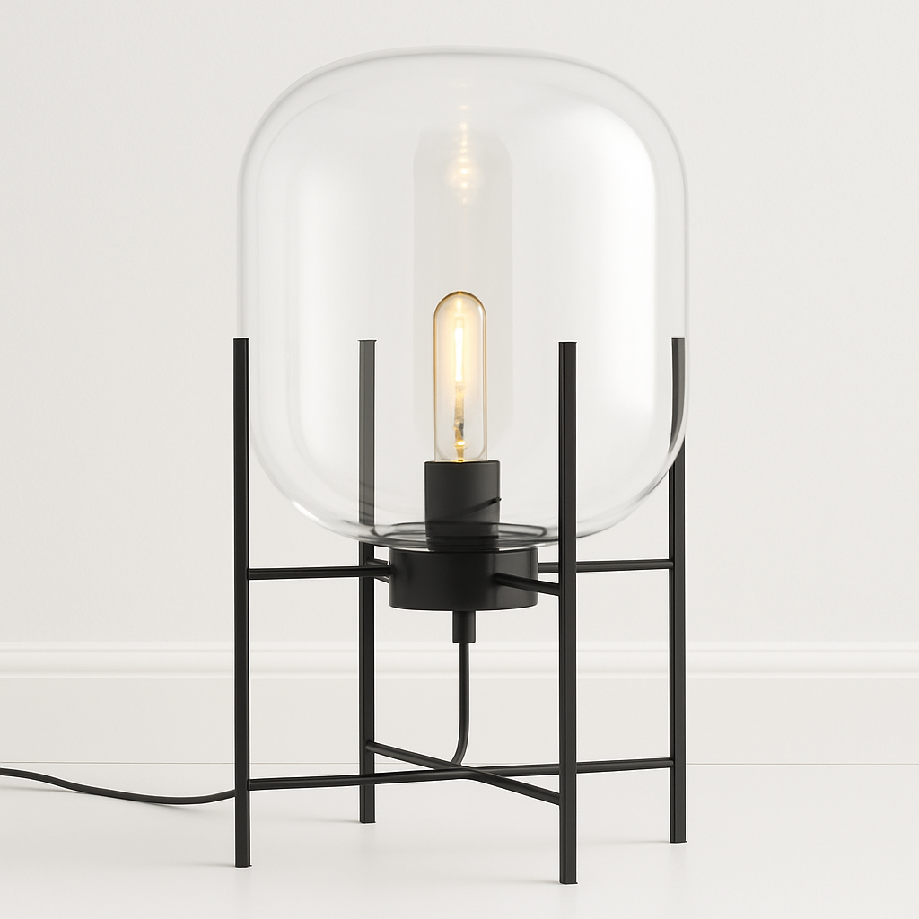 Luminária de Mesa Abajur Moderna Metal Vidro Cavien - ABAZZUR™