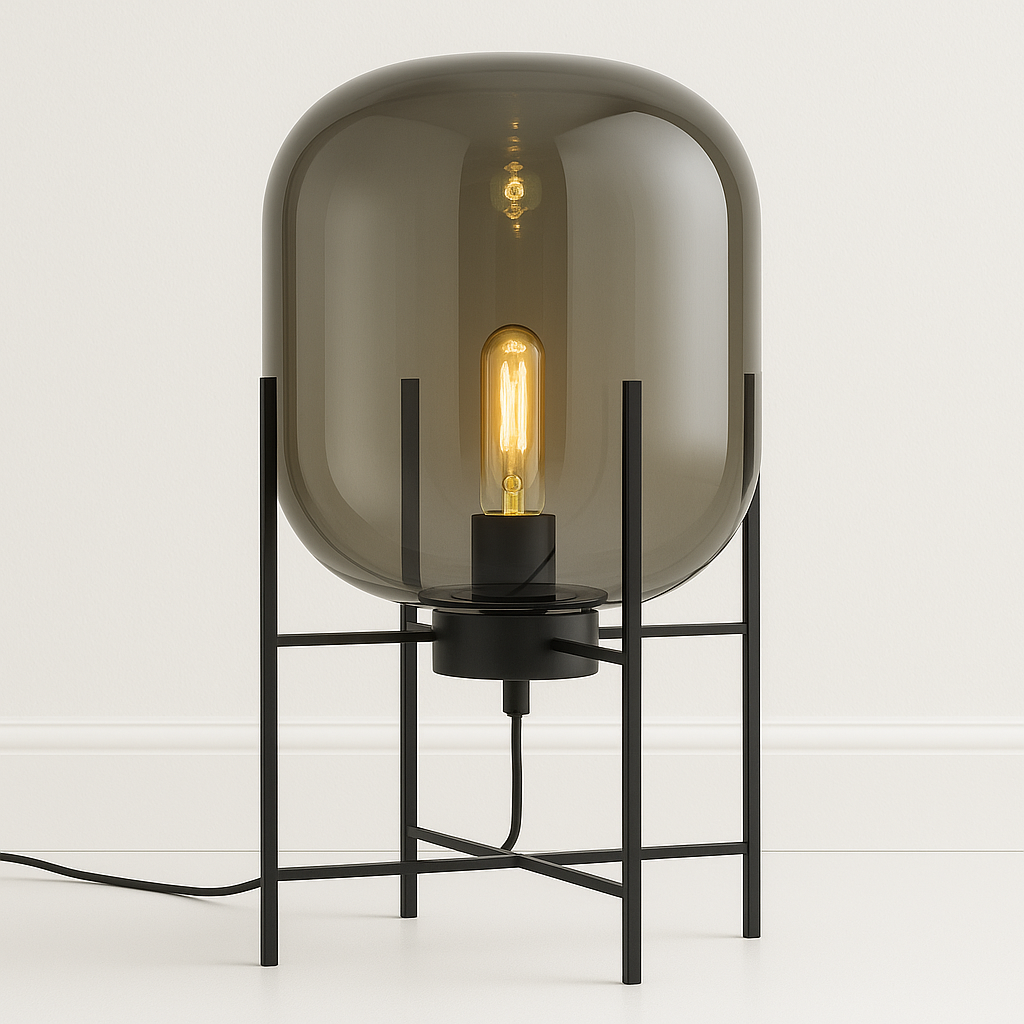 Luminária de Mesa Abajur Moderna Metal Vidro Cavien - ABAZZUR™