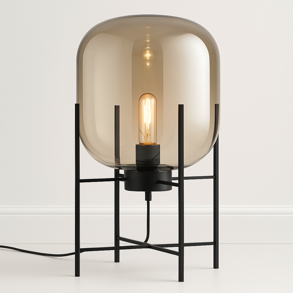 Luminária de Mesa Abajur Moderna Metal Vidro Cavien - ABAZZUR™