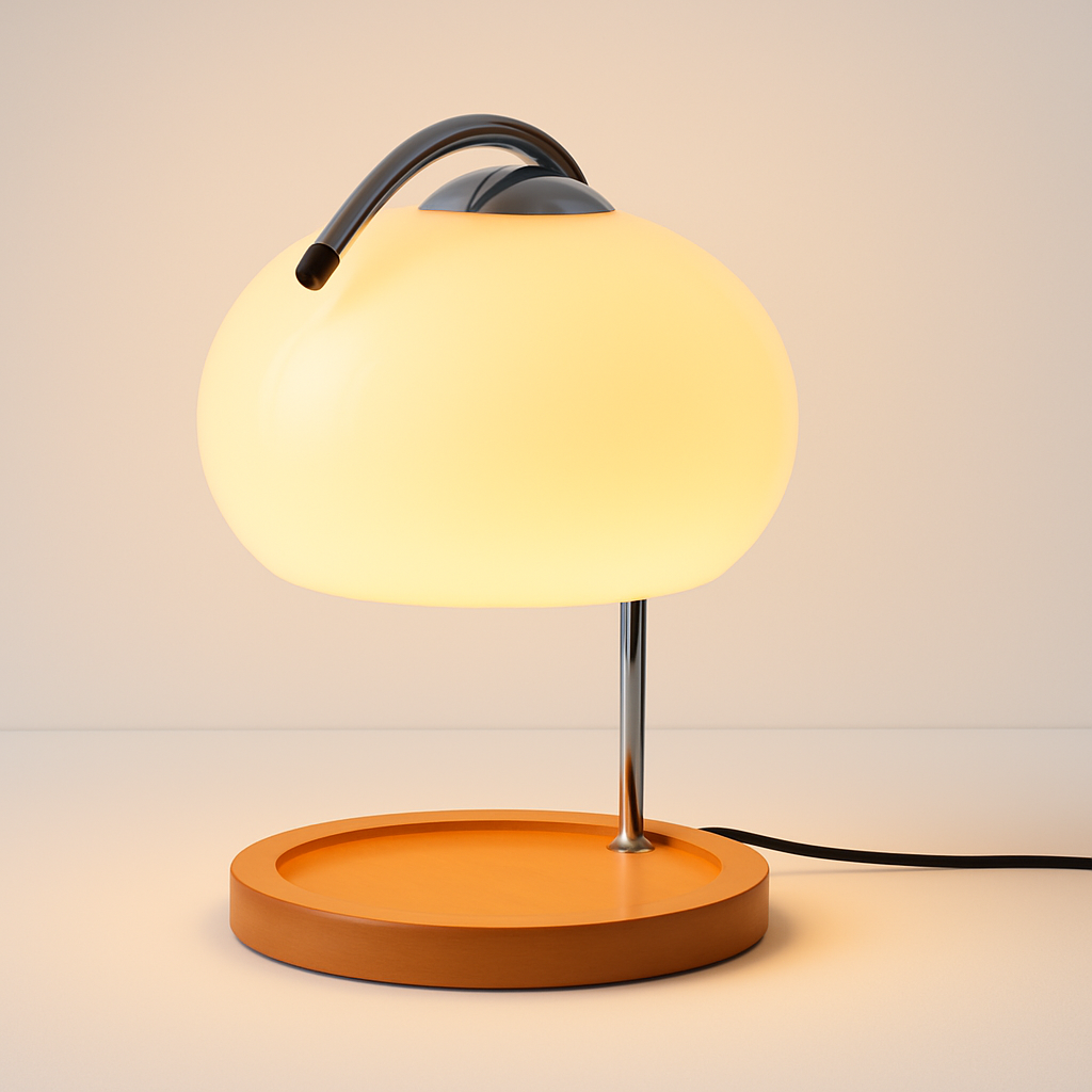 Luminária de Mesa Abajur Moderna Metal Vidro Madeira Couset - ABAZZUR™