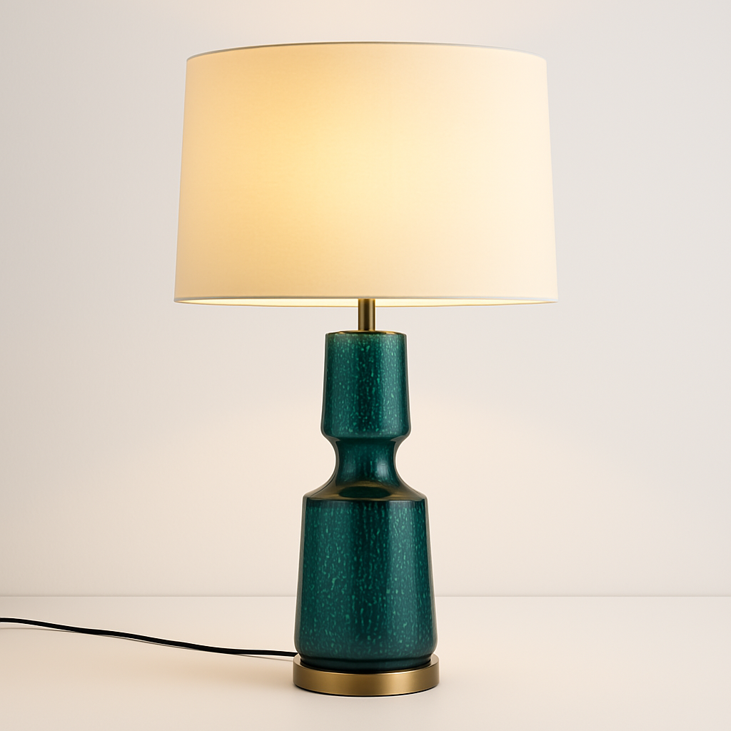Luminária de Mesa Abajur Moderna Metal Vidro Tecido Twizzle - ABAZZUR™