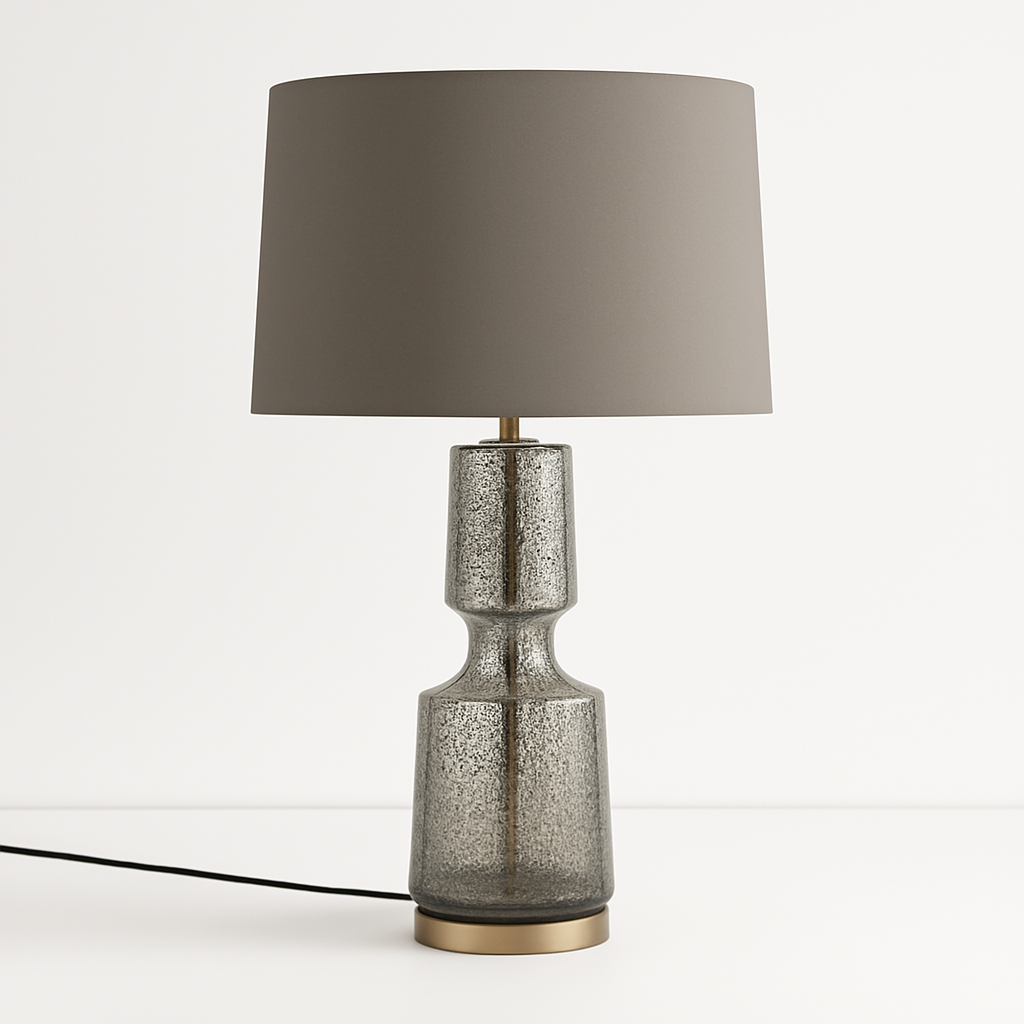 Luminária de Mesa Abajur Moderna Metal Vidro Tecido Twizzle - ABAZZUR™