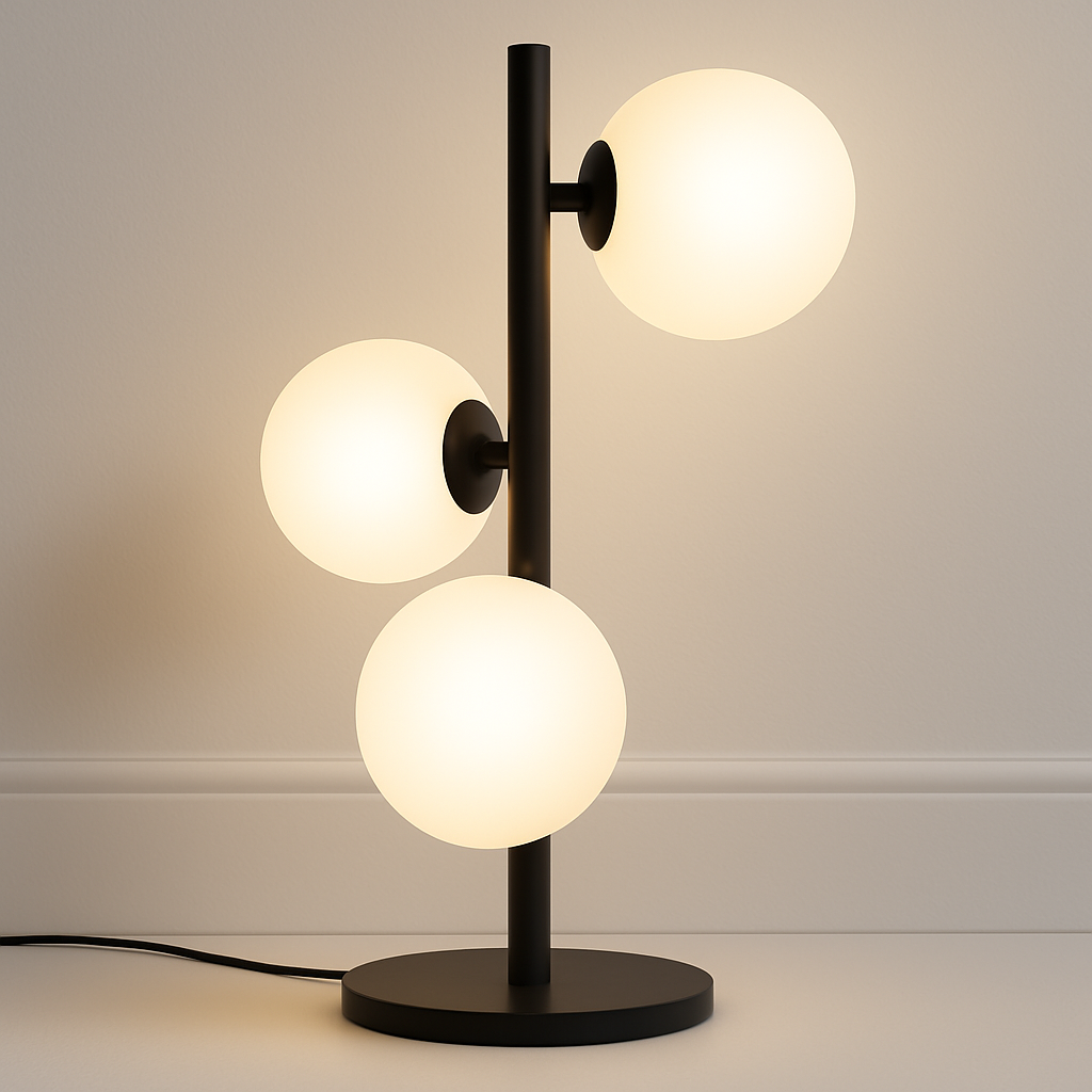 Luminária de Mesa Abajur Moderna Metal Vidro Valeti - ABAZZUR™