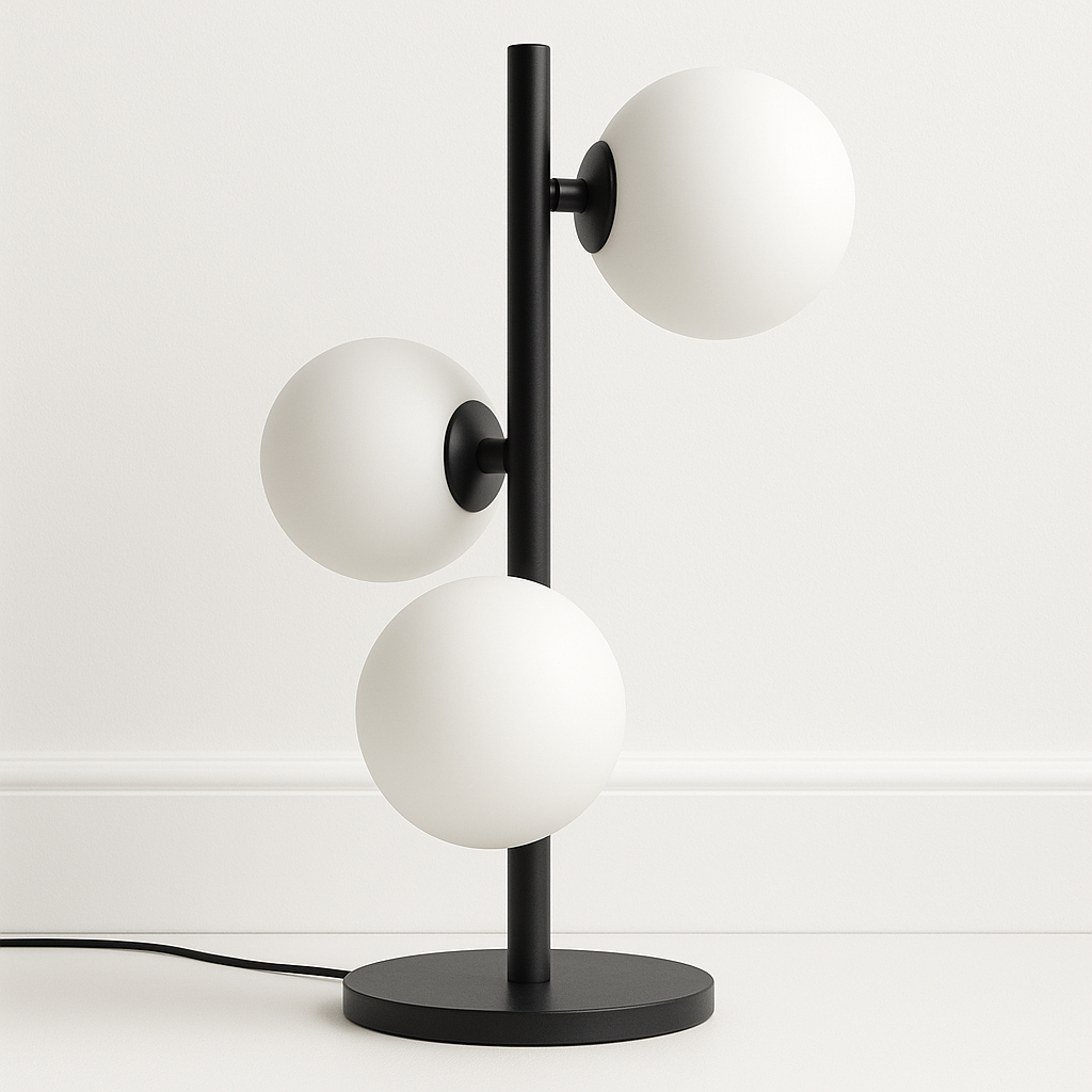Luminária de Mesa Abajur Moderna Metal Vidro Valeti - ABAZZUR™