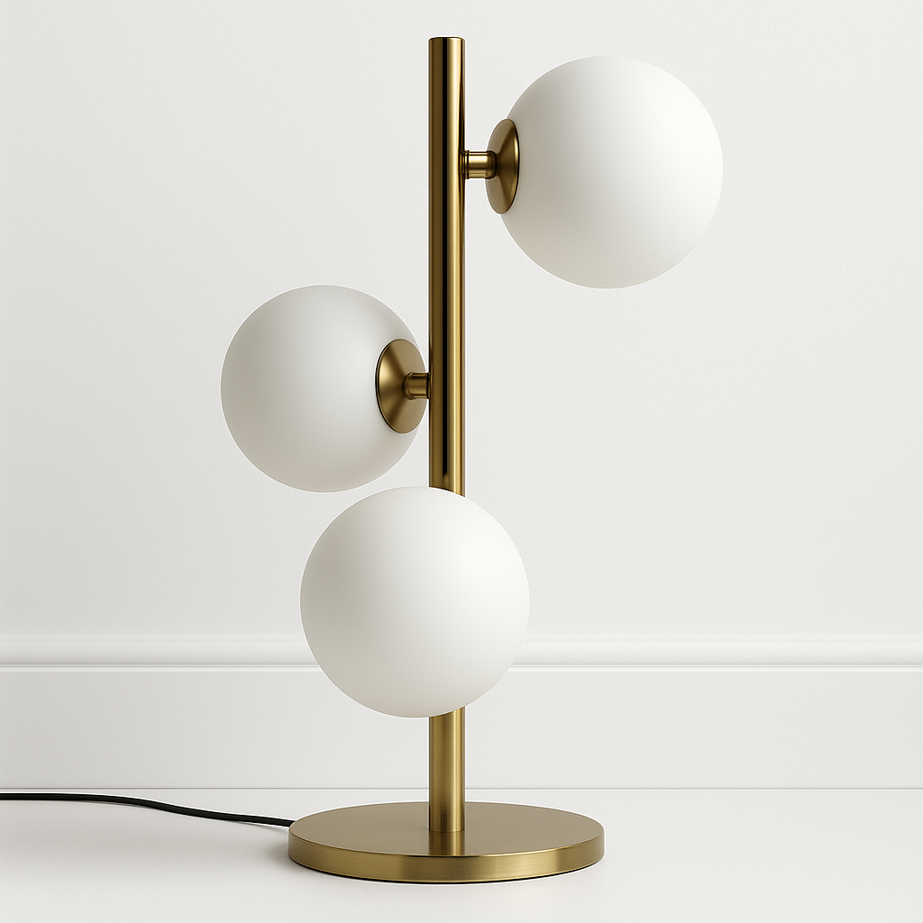 Luminária de Mesa Abajur Moderna Metal Vidro Valeti - ABAZZUR™