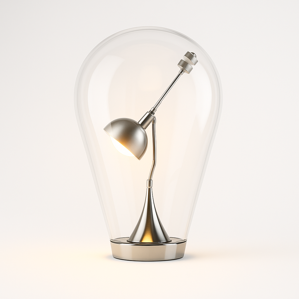 Luminária de Mesa Abajur Moderna Minimalista Articulada Vidro Metal Sven - ABAZZUR™