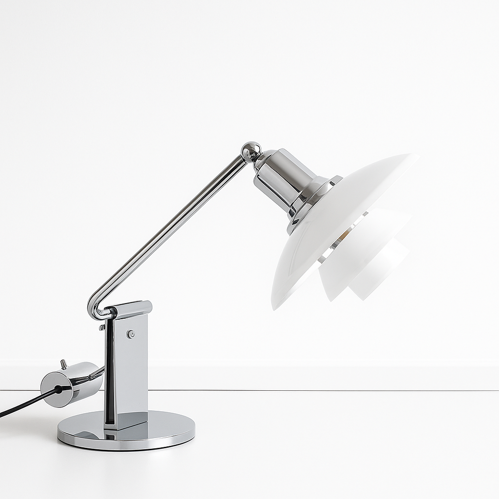 Luminária De Mesa Abajur Moderna Minimalista Articulada Vidro Metal Toski - ABAZZUR™