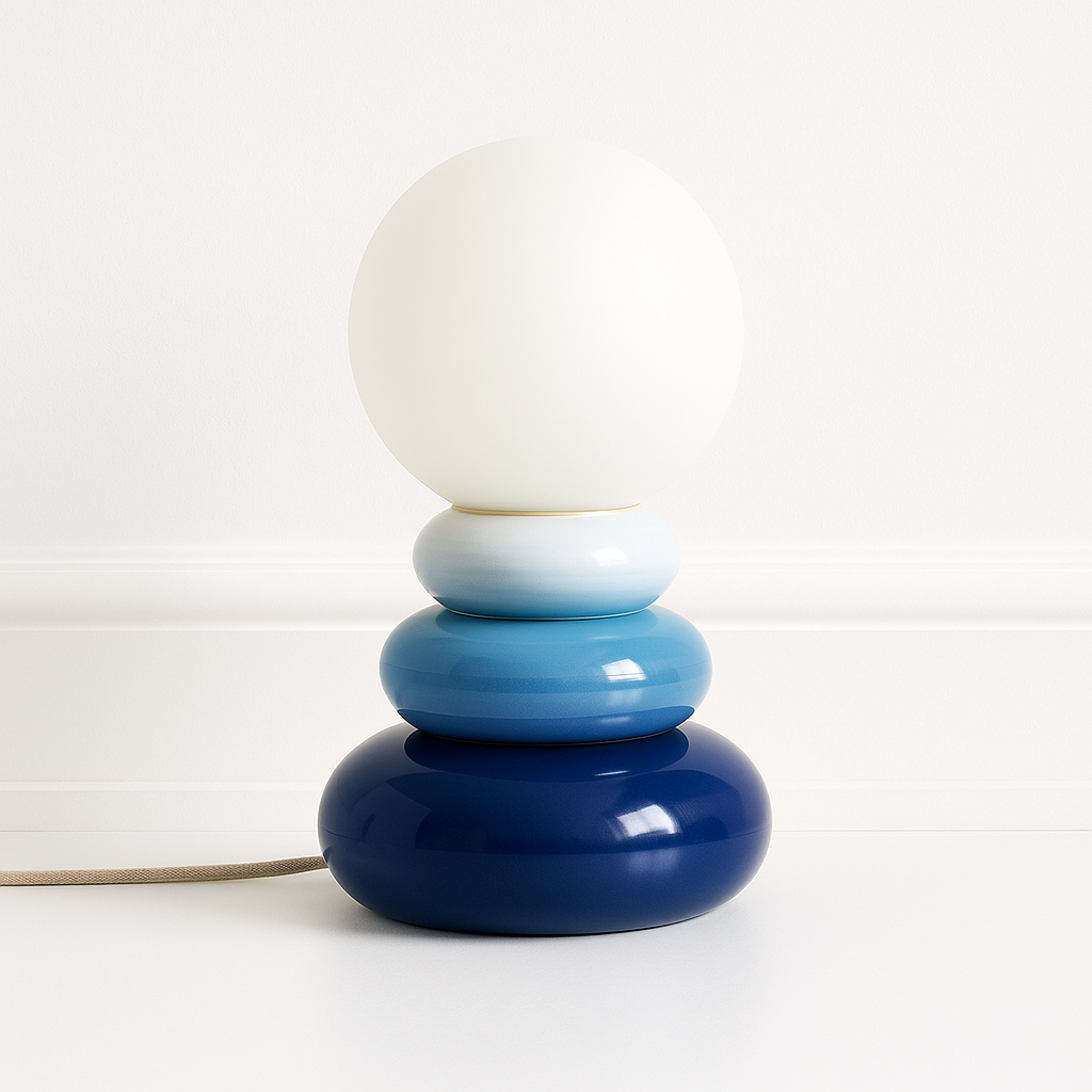 Luminária de Mesa Abajur Moderna Minimalista LED Cerâmica Vidro Chloe - ABAZZUR™