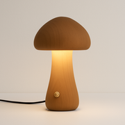 Luminária de Mesa Abajur Moderna Minimalista LED Madeira Mush - ABAZZUR™