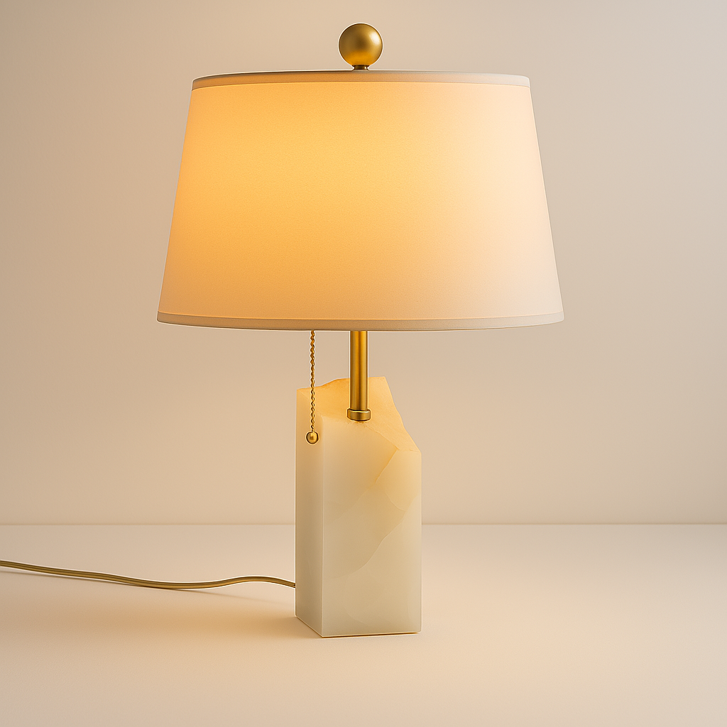 Luminária de Mesa Abajur Moderna Minimalista Mármore Tecido Chinder - ABAZZUR™