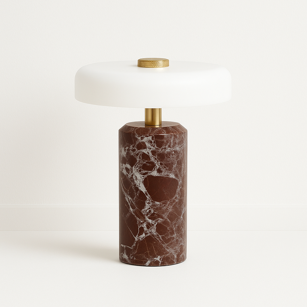 Luminária de Mesa Abajur Moderna Minimalista Mármore Vidro Metal USB Clarion - ABAZZUR™