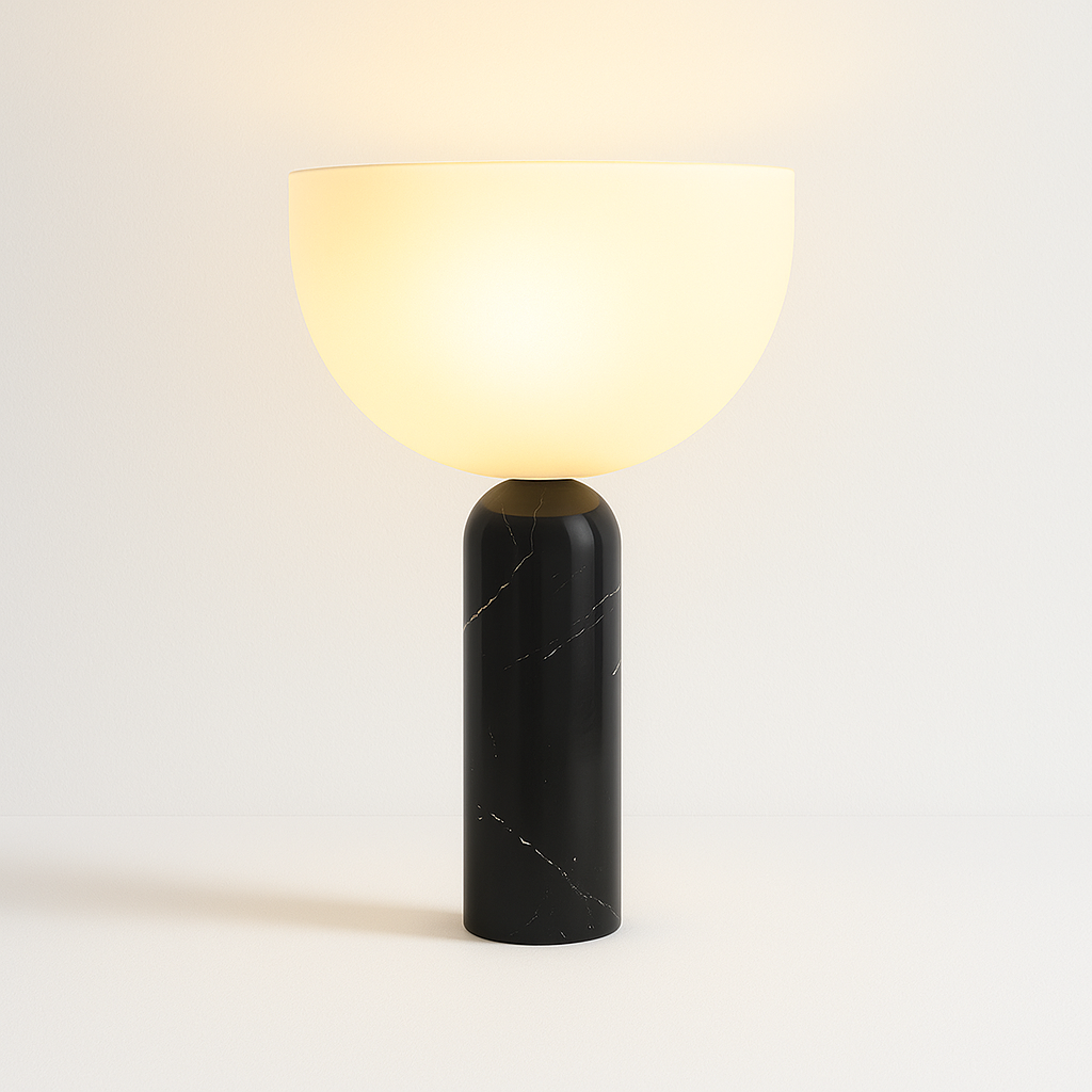 Luminária de Mesa Abajur Moderna Minimalista Mármore Vidro Yuzo - ABAZZUR™