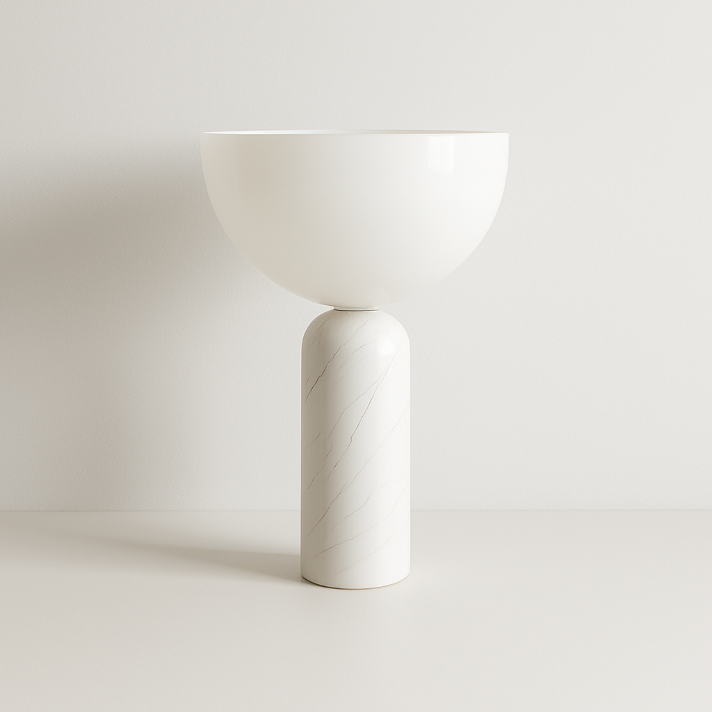 Luminária de Mesa Abajur Moderna Minimalista Mármore Vidro Yuzo - ABAZZUR™