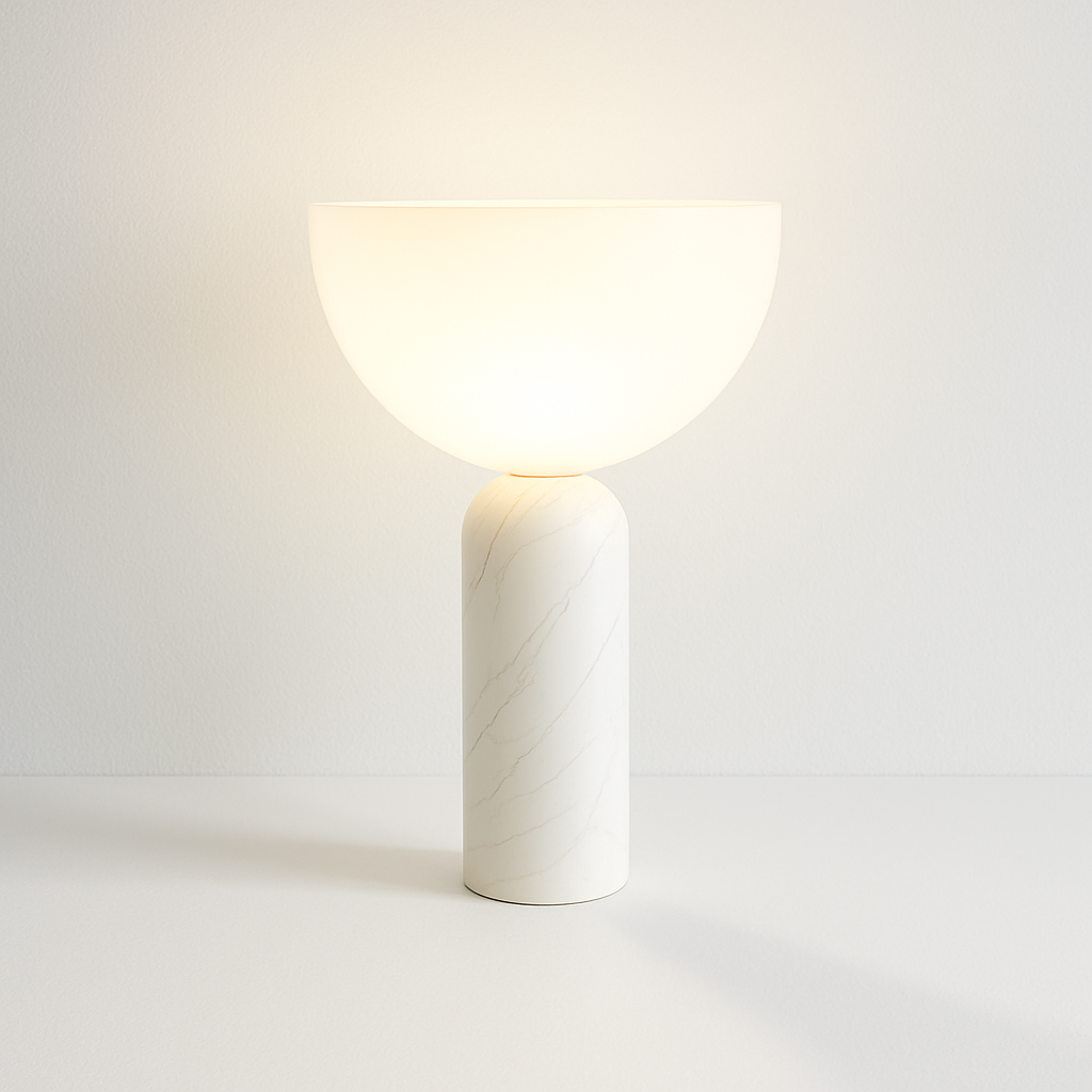 Luminária de Mesa Abajur Moderna Minimalista Mármore Vidro Yuzo - ABAZZUR™