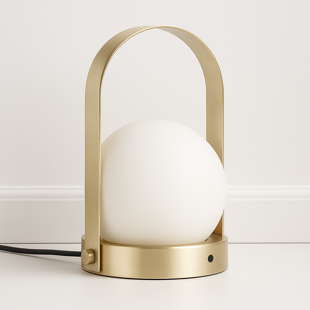 Luminária de Mesa Abajur Moderna Minimalista Metal Vidro Arcan - ABAZZUR™