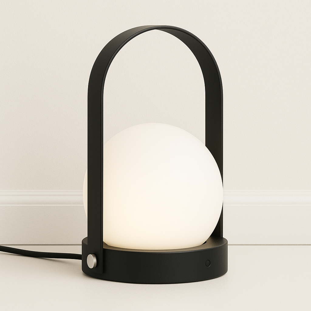 Luminária de Mesa Abajur Moderna Minimalista Metal Vidro Arcan - ABAZZUR™