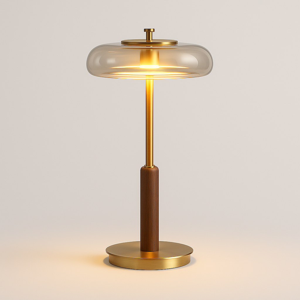 Luminária de Mesa Abajur Moderna Minimalista Metal Vidro Elita - ABAZZUR™