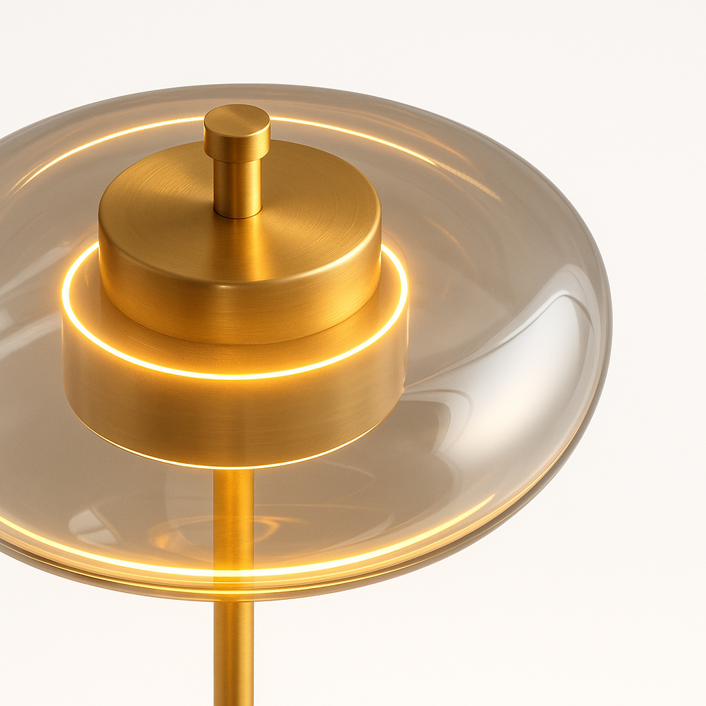 Luminária de Mesa Abajur Moderna Minimalista Metal Vidro Elita - ABAZZUR™